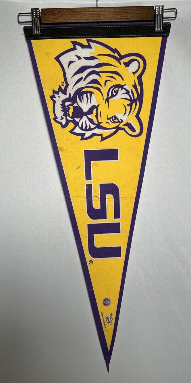 LSU TIGERS SEC 12X30 FOOTBALL VINTAGE NCAA PENNANT Made In USA